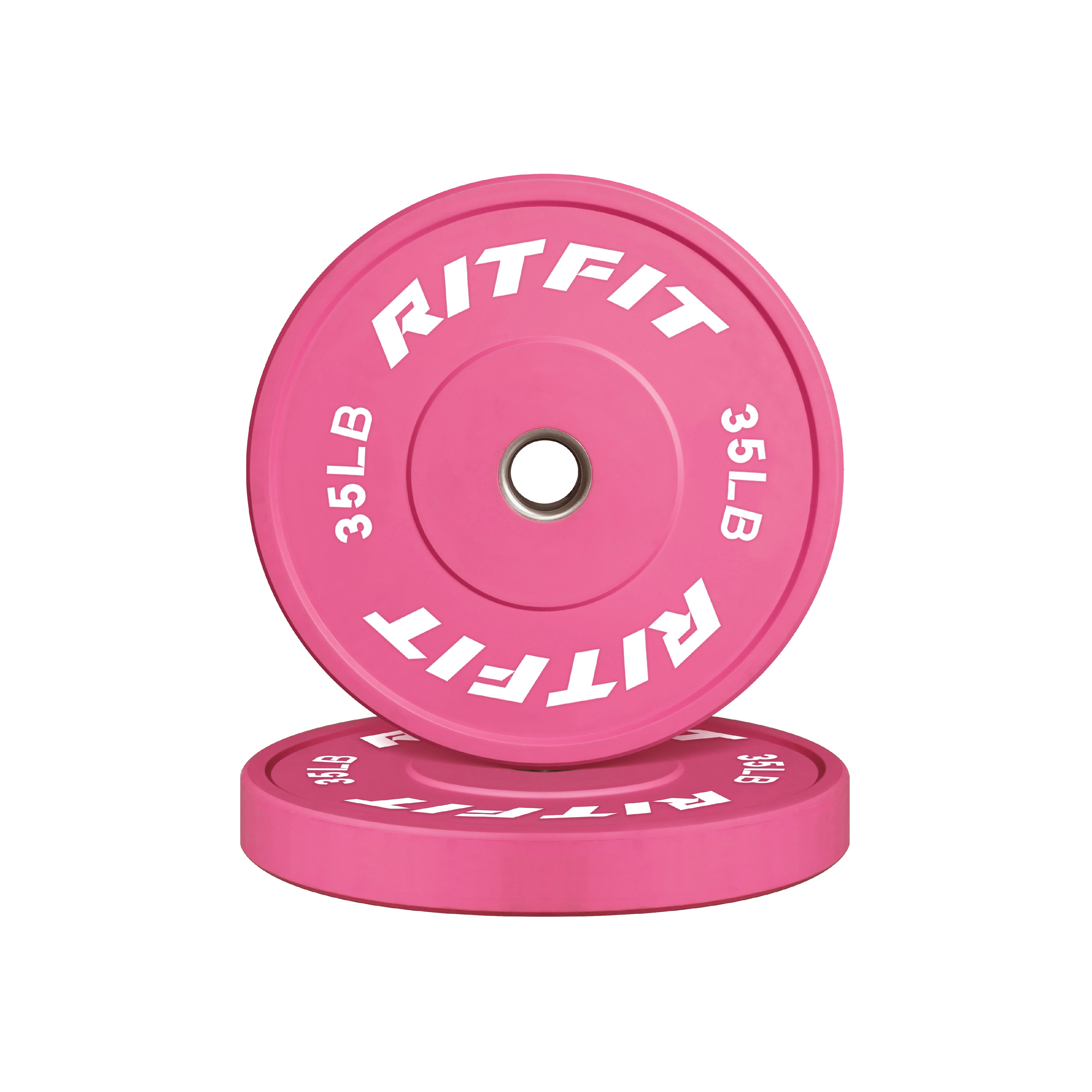 RitFit Pink Olympic Bumper Weight Plates - 2-Inch - Image 8
